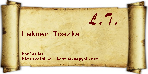 Lakner Toszka névjegykártya